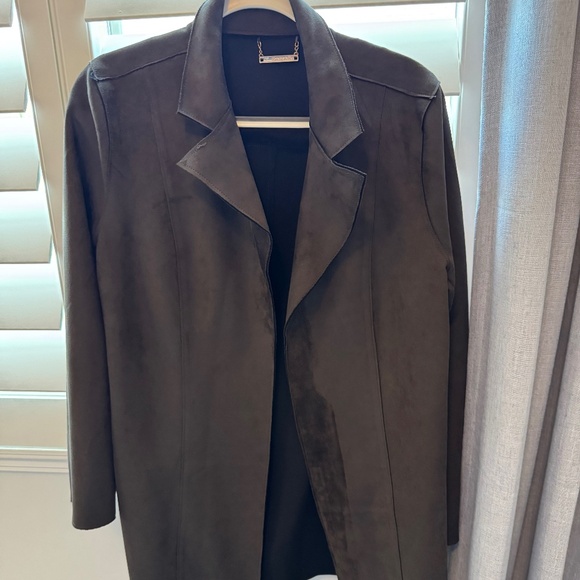 T Tahari Brown Faux Suede Jacket (new) - Picture 1 of 9